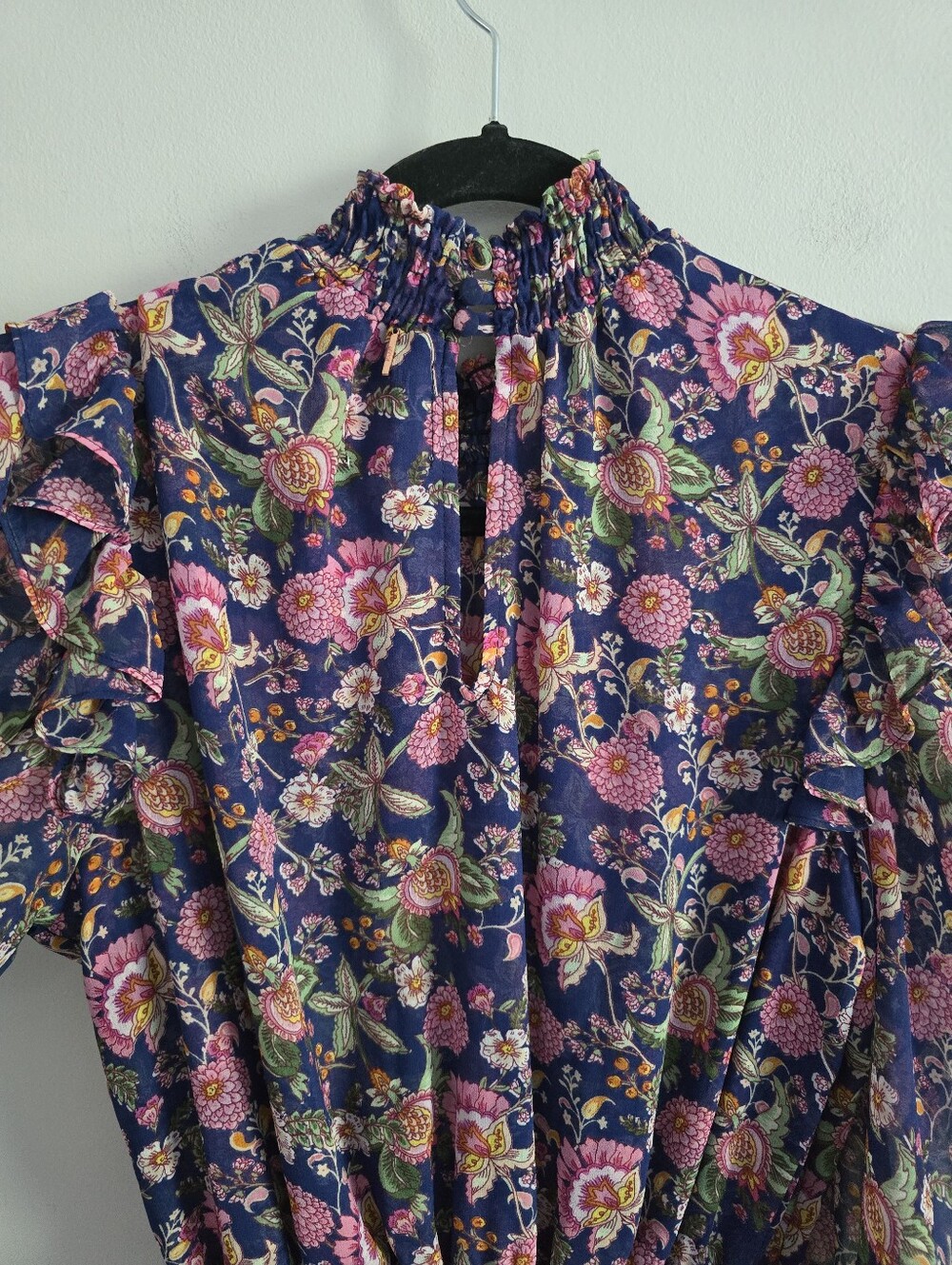 Revolve Misa Gianna Floral Long Sleeve Boho Romantic Mini Dress Size M - Picture 6 of 9